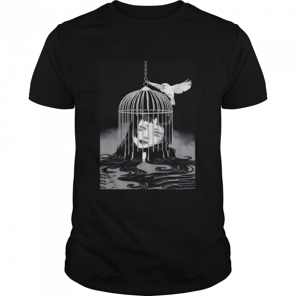 Junji Ito Horror Manga Cage Girl And Bird shirt