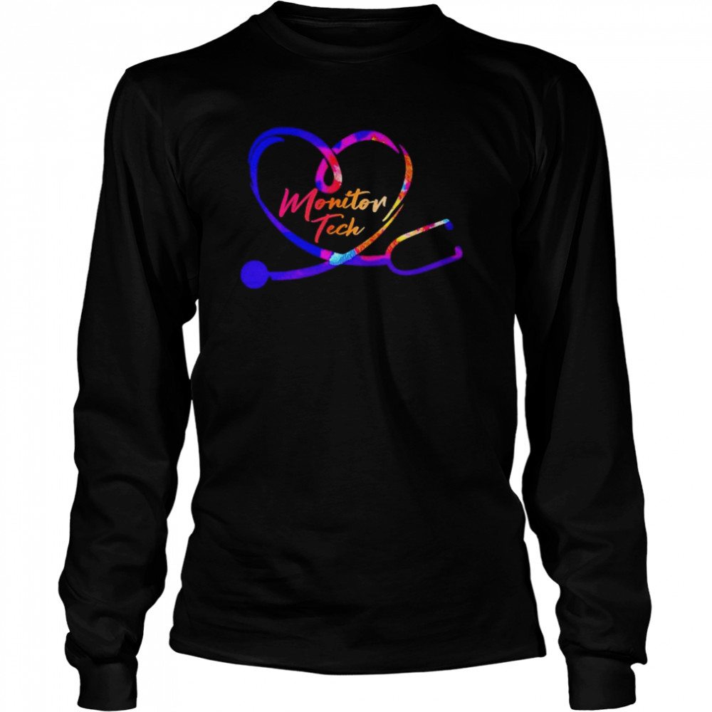 Nursing Is A Work Of Heart Monitor Tech  Long Sleeved T-shirt