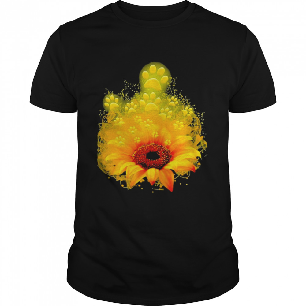 Sunflower Flower Paws Shirt