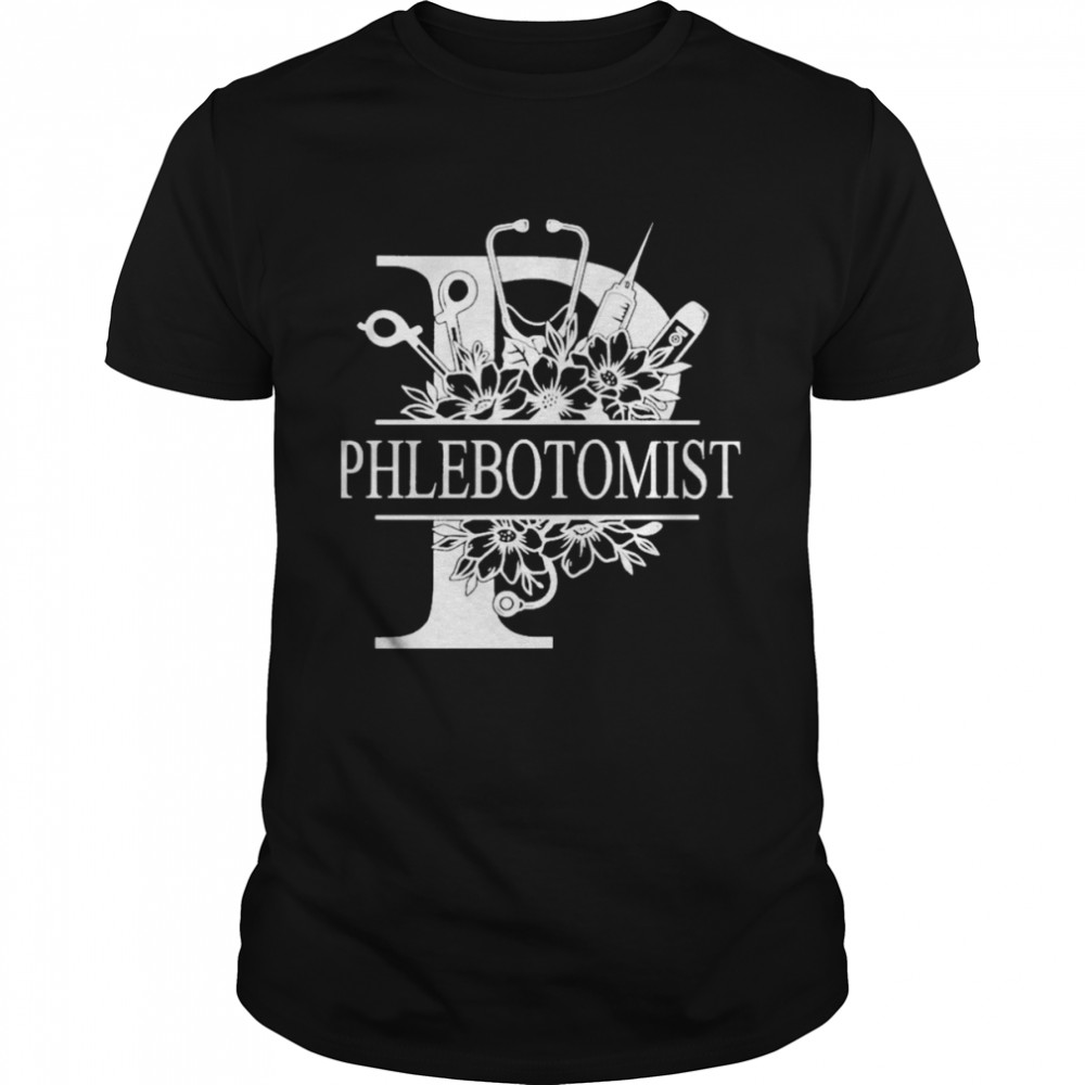 Nurse Split Floral Frame Phlebotomist Shirt