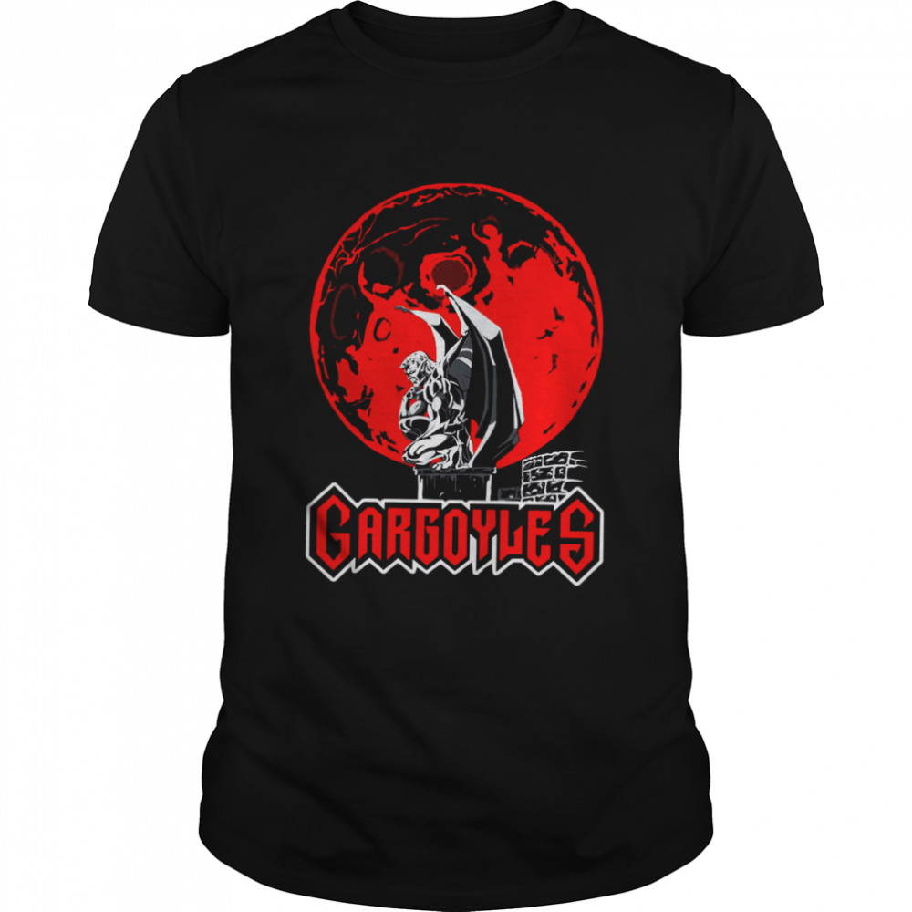 Red Design Gargoyles 90s Cartoon shirt
