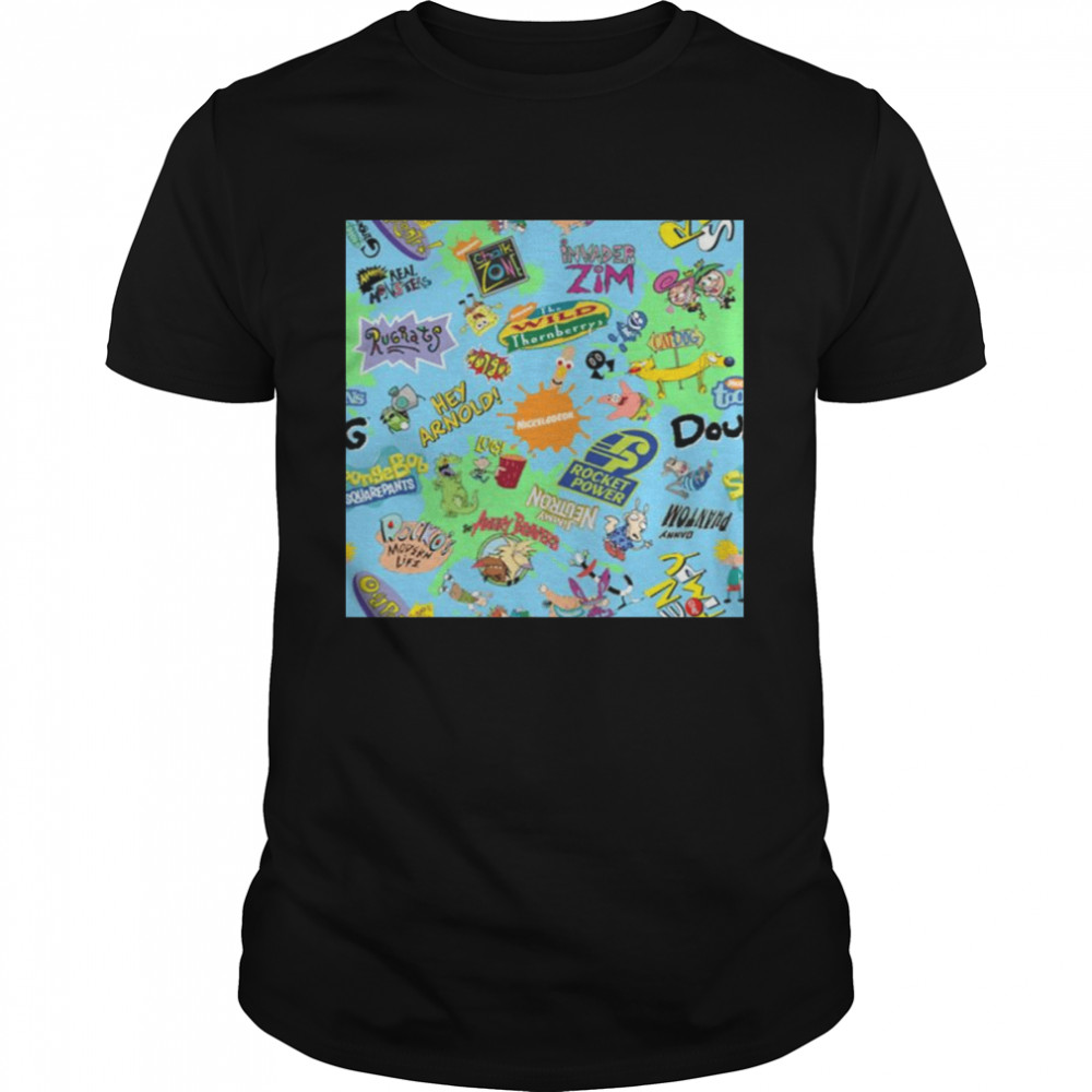 Nicktoons Hawaiian Printapalooza Catdog shirt