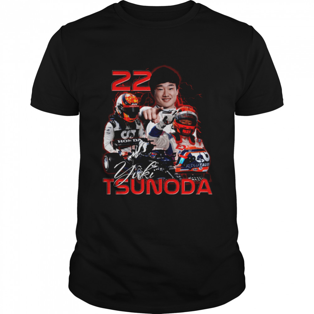 Yuki Tsunoda 22 Alpha Tauri Racing Formula 1 shirt