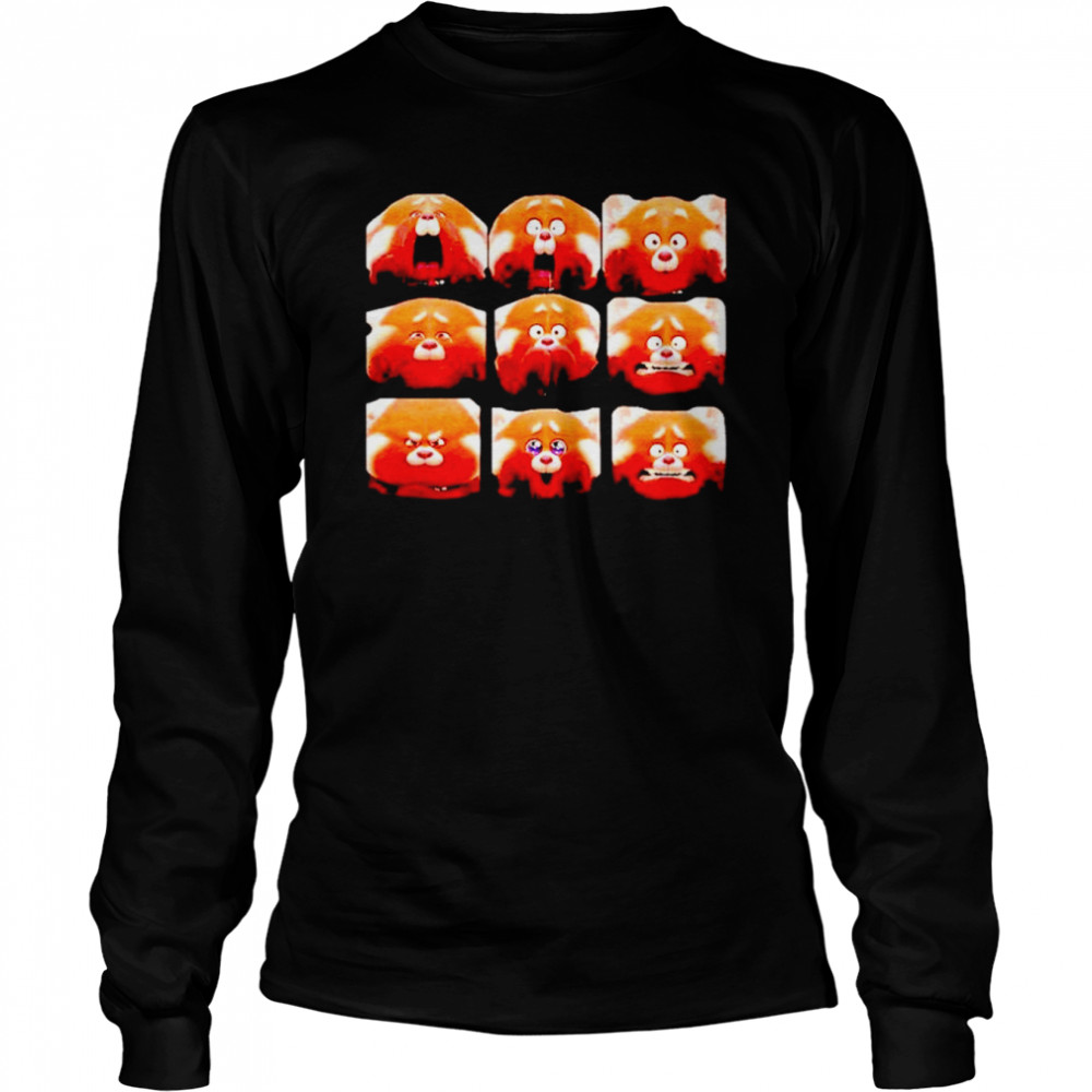 All red panda emotion shirt Long Sleeved T-shirt