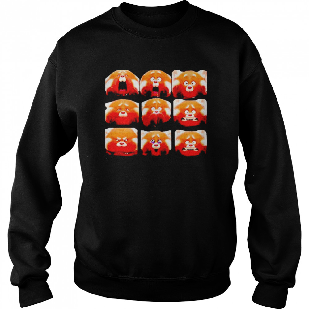 All red panda emotion shirt Unisex Sweatshirt