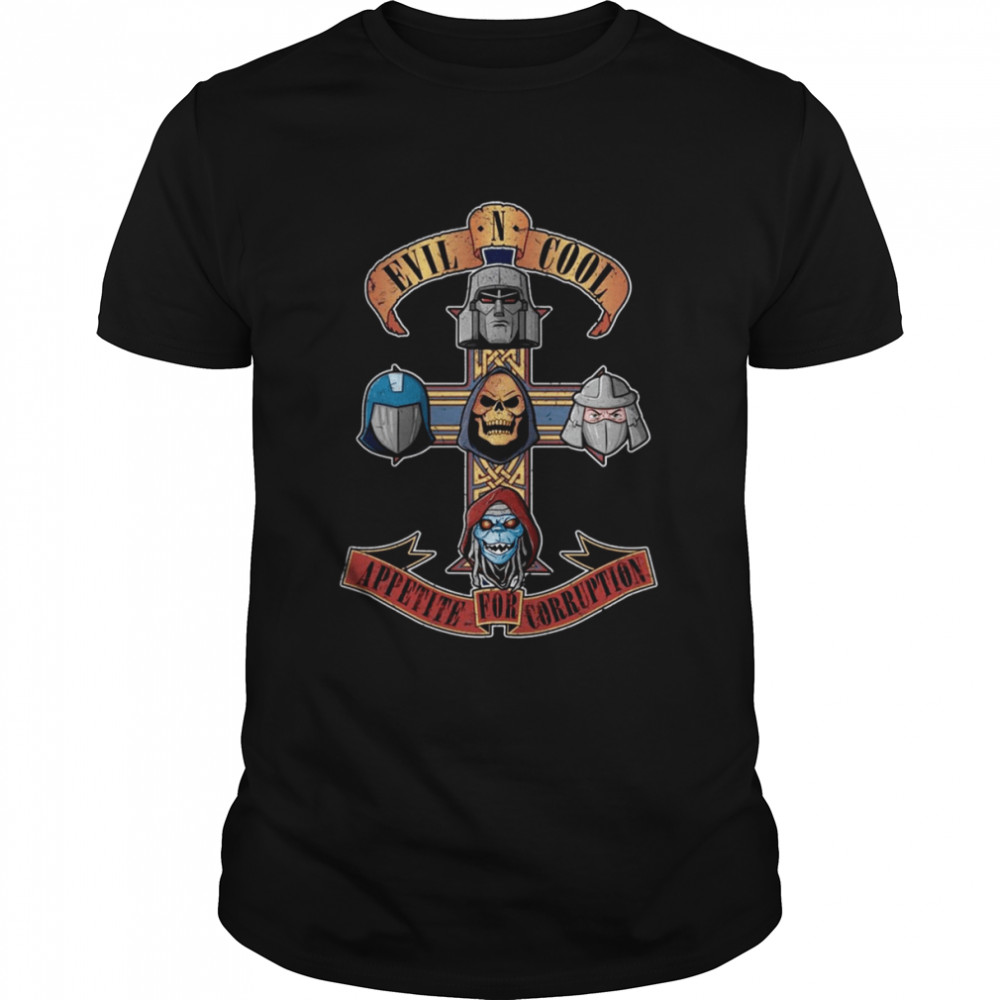 Evil N Cool Appetite For Corruption Guns N Roses Logo shirt