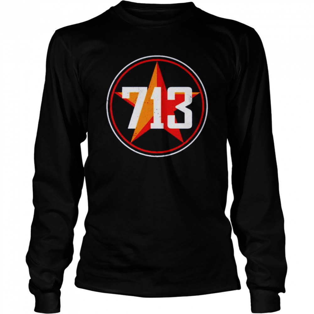 Houston Texas 713 star shirt Long Sleeved T-shirt