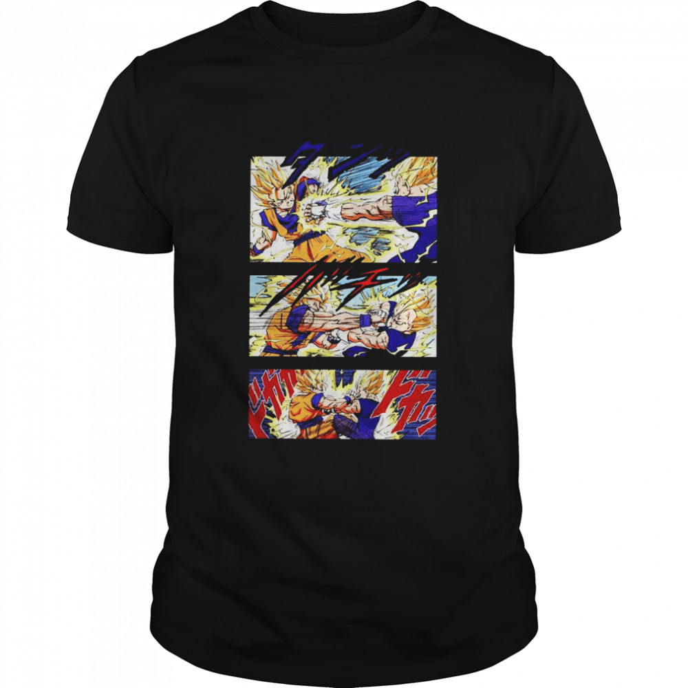 Comic Art Goku Vs Majin Vegeta Manga Page shirt