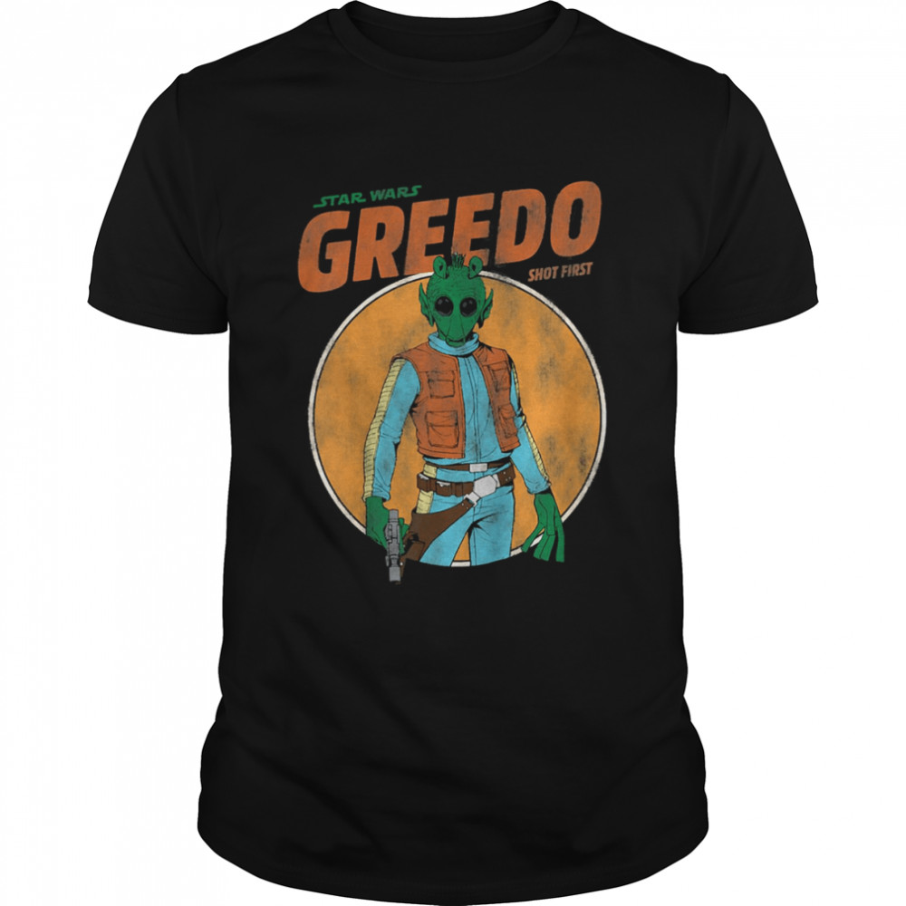 Star Wars Shot First Greedo Retro shirt Classic Men's T-shirt