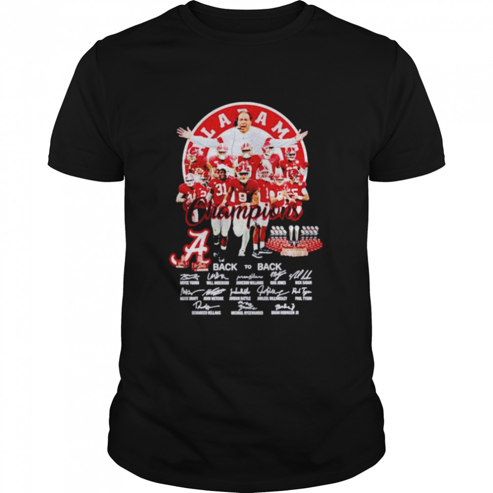 Alabama Crimson Tide back to back signatures shirt