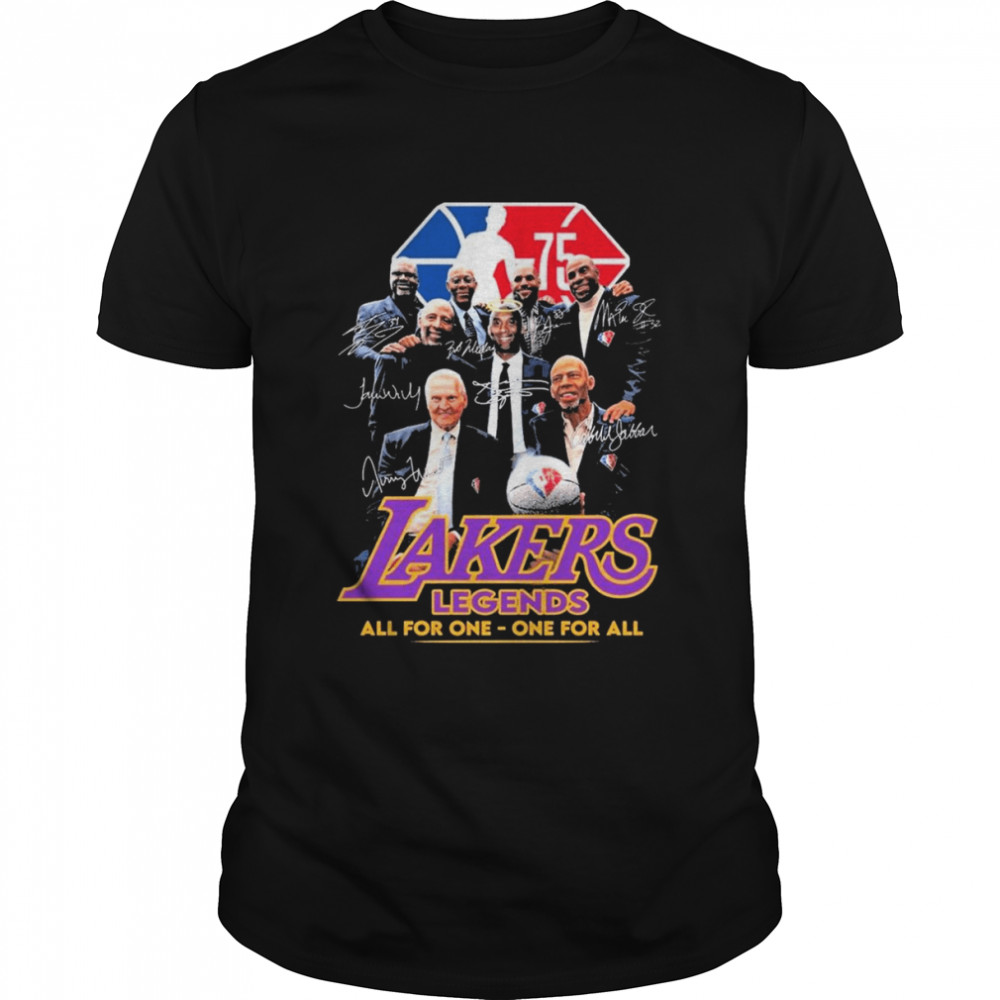 NBA Los Lakers Legend All For One One For All Signatures Shirt