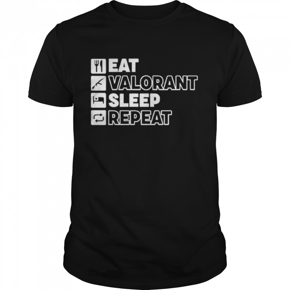 Black Soar WestJett Eat Valorant Sleep Repeat Shirt