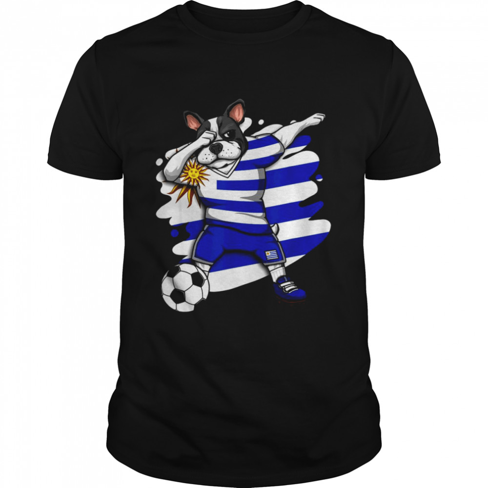 Dabbing French Bulldog Uruguay Soccer Fans Jersey Football Shirt