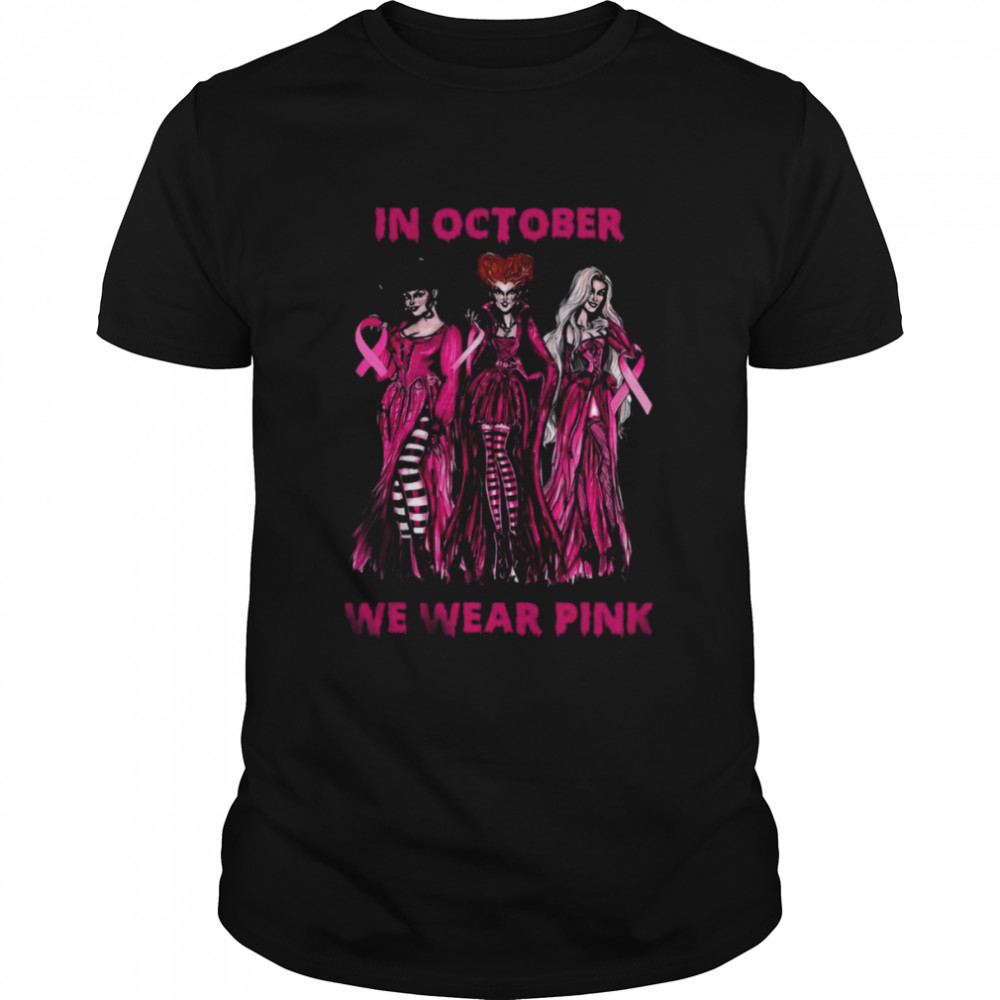 Hocus Focus In October We Wear Pink Halloween Breast Cancer Awareness shirt