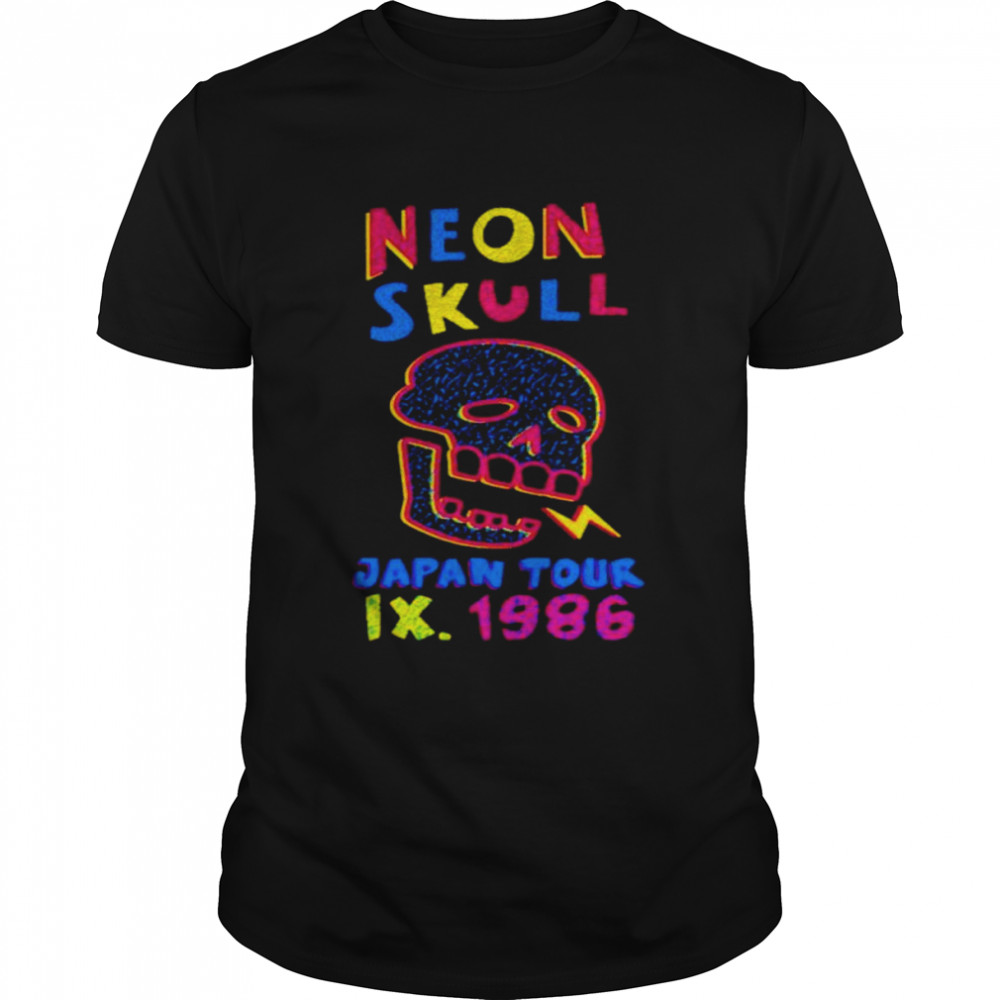 World of horror neon skull shirt