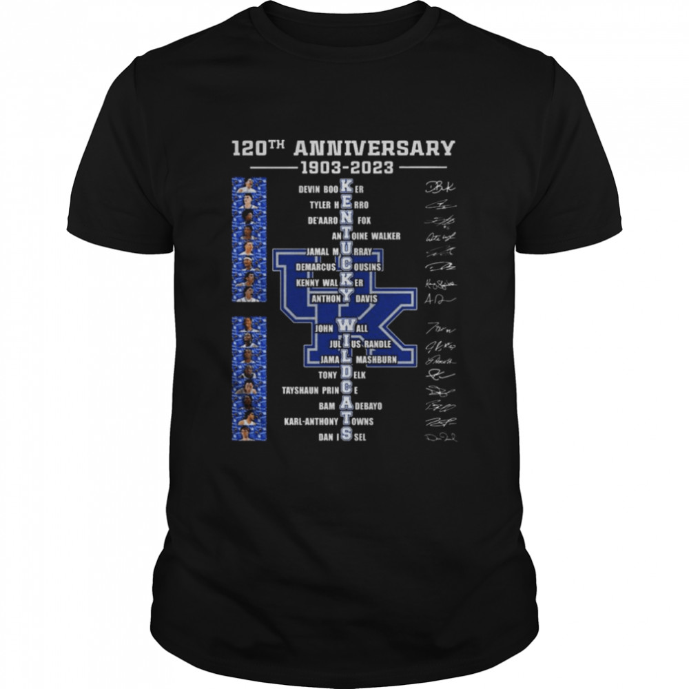 120th anniversary 1903-2023 Kentucky Wildcats team signatures shirt