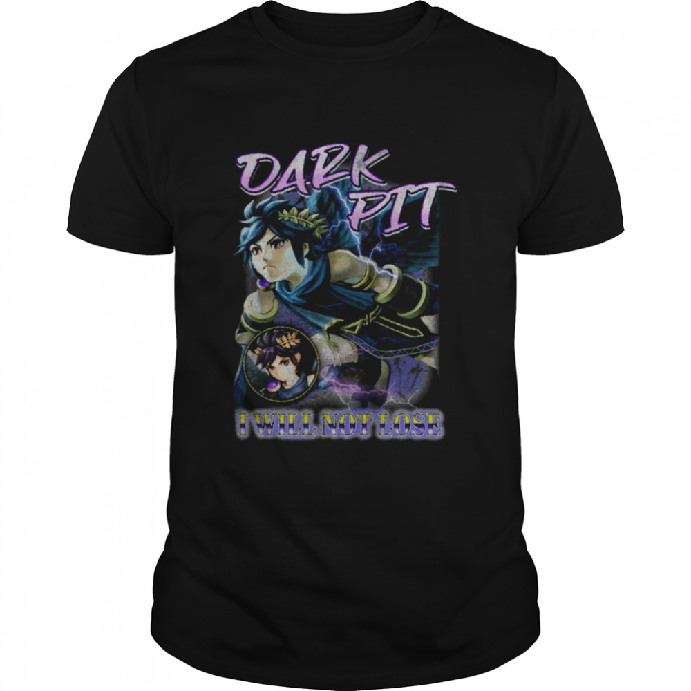 Dark Pit I Will Not Lose Smash Bros Vintage shirt