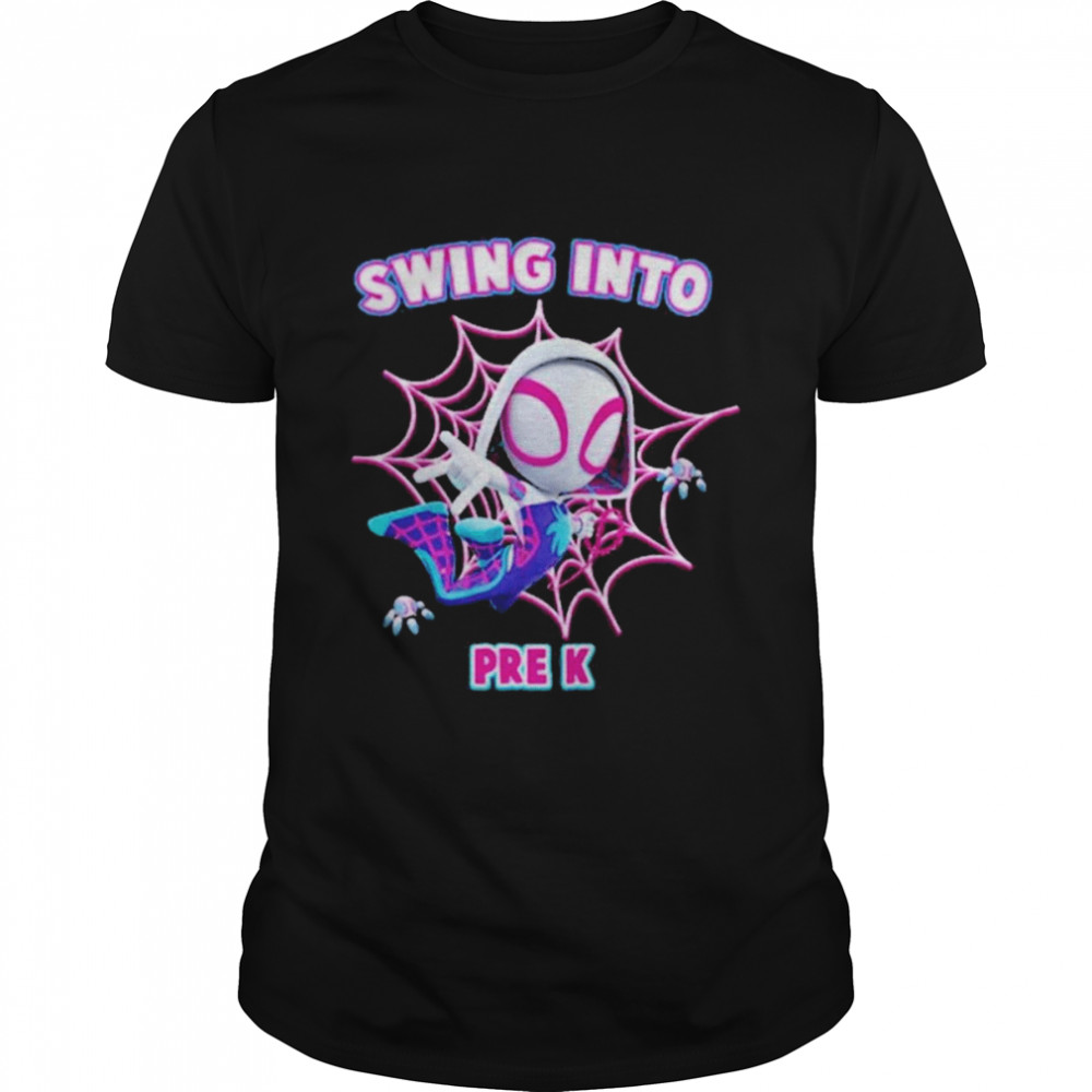 Kindergarten Teacher Spider Gwen Swing Into Pre K Back To School Shirt