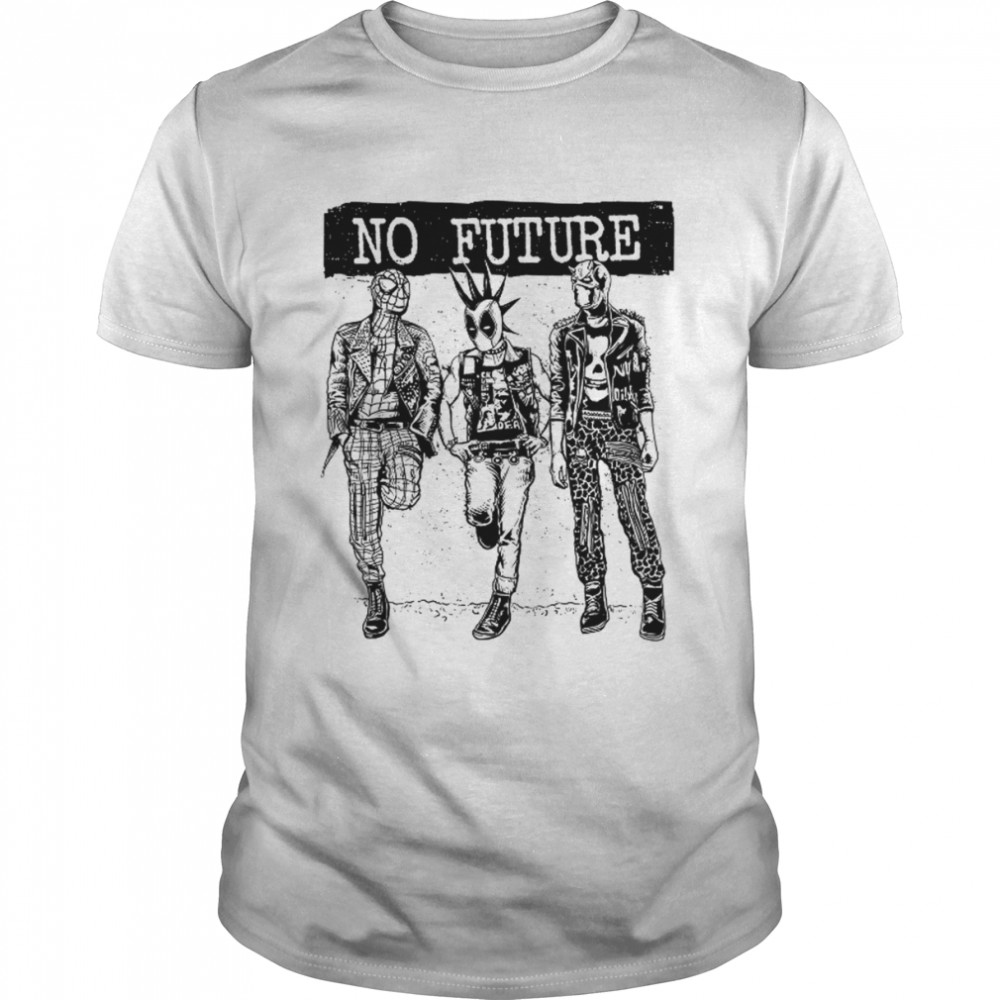 No Future Deadpool Spiderman Daredevil Punk Rock Marvel Comics shirt