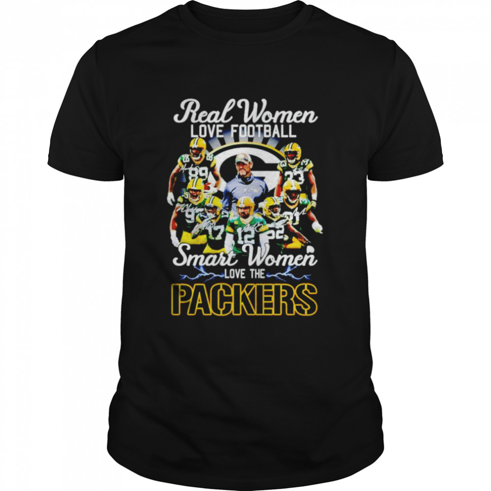 Real women love football smart women love the Green Bay Packers signatures shirt