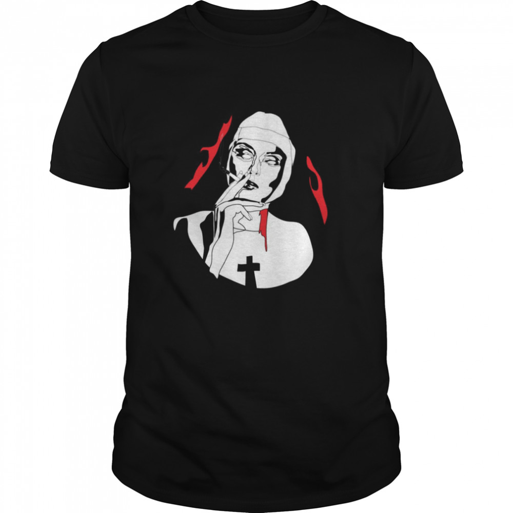 Smoking Nun Break The Habit Halloween shirt