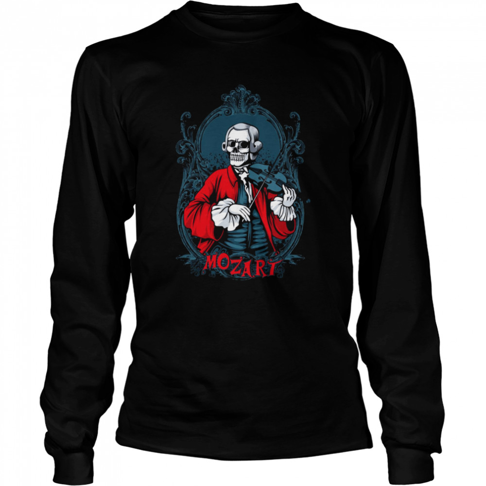 Violist Mozart Skull shirt Long Sleeved T-shirt