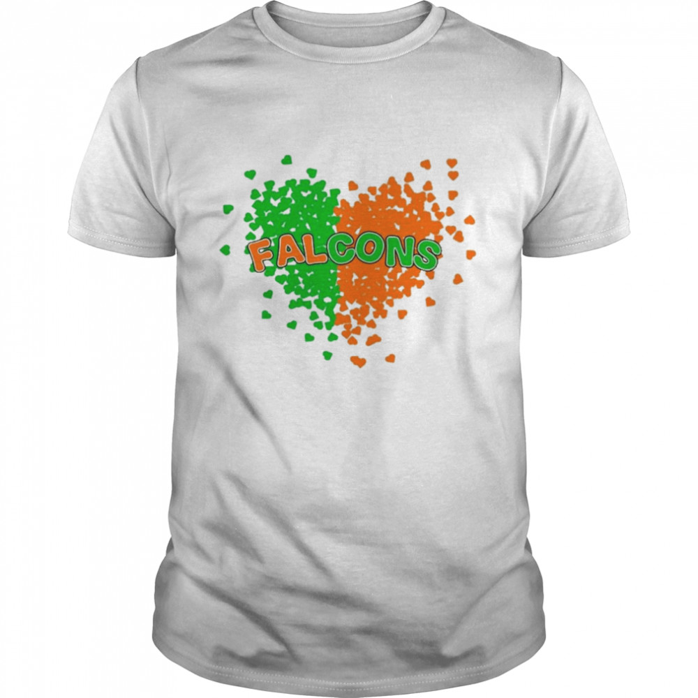 Falcons in green and orange heart shirt