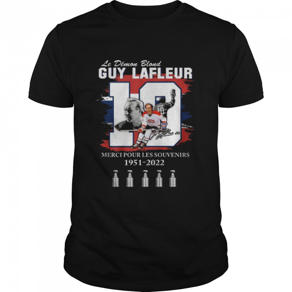 Le Demon Blond Guy Lafleur 10 Merci Pour Les Souvenirs 1951-2022 signatures shirt