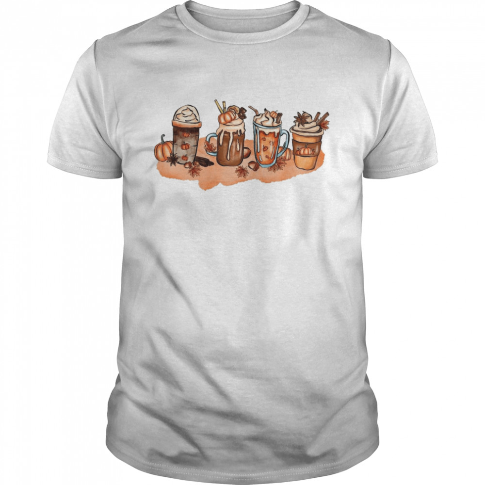 Sweatshirt Autumn Pumpkin Coffee Halloween shirt