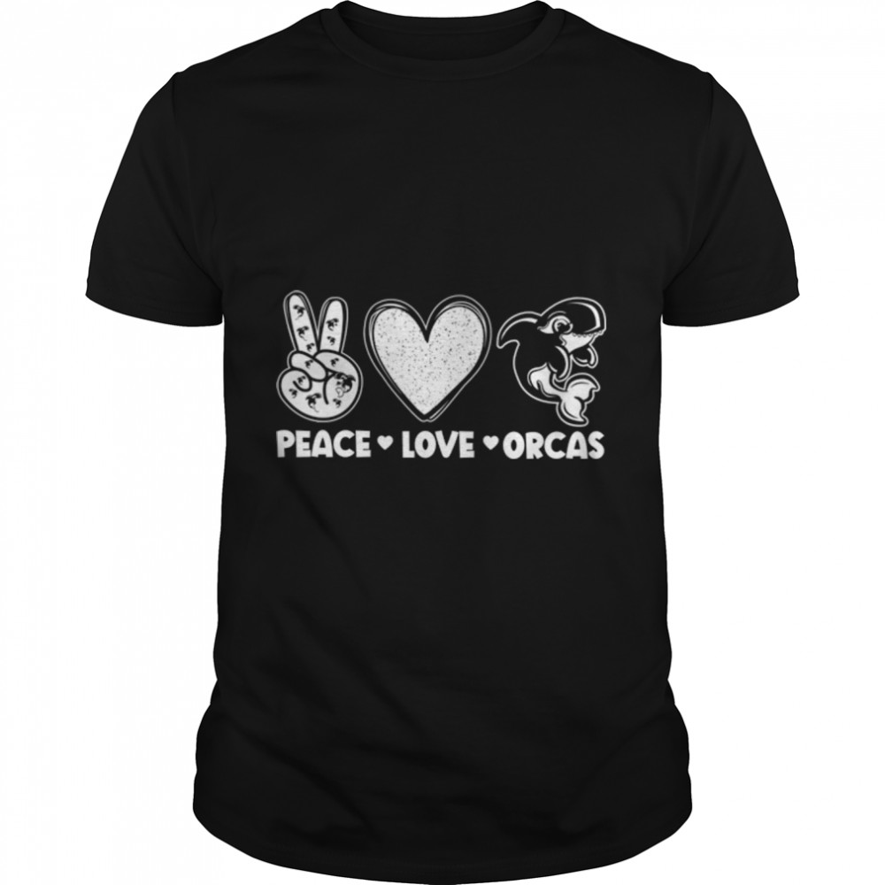 Funny Whales Peace Love Orcas Orca Lovers Sweatshirt B0B9SWHXRN