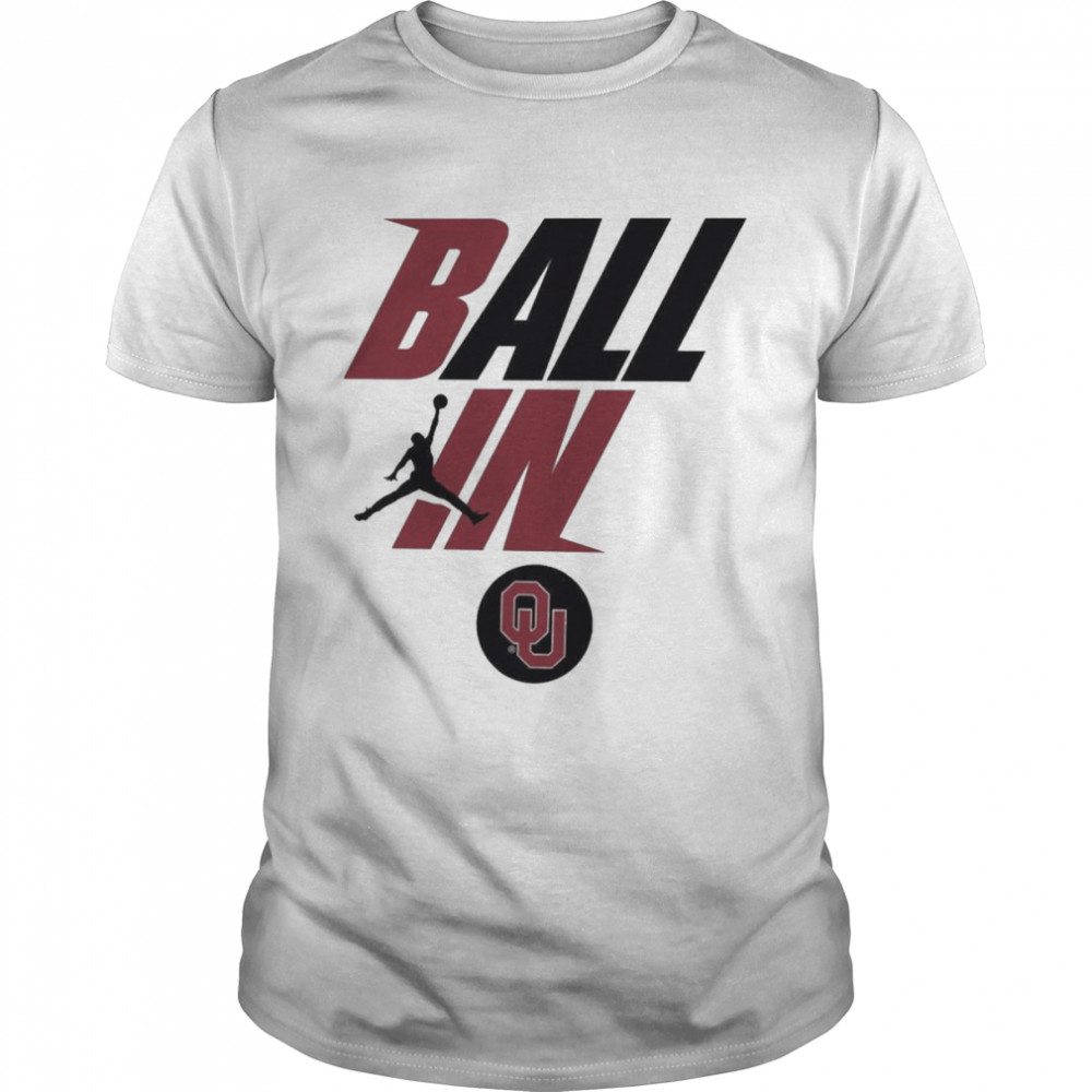 Jordan Youth Oklahoma Sooners White 2022 Basketball BALL IN Bench T-Shirt