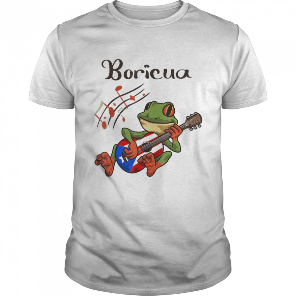 Puerto Rico Coqui Frog Puerto Rican Music Graphic T-Shirt