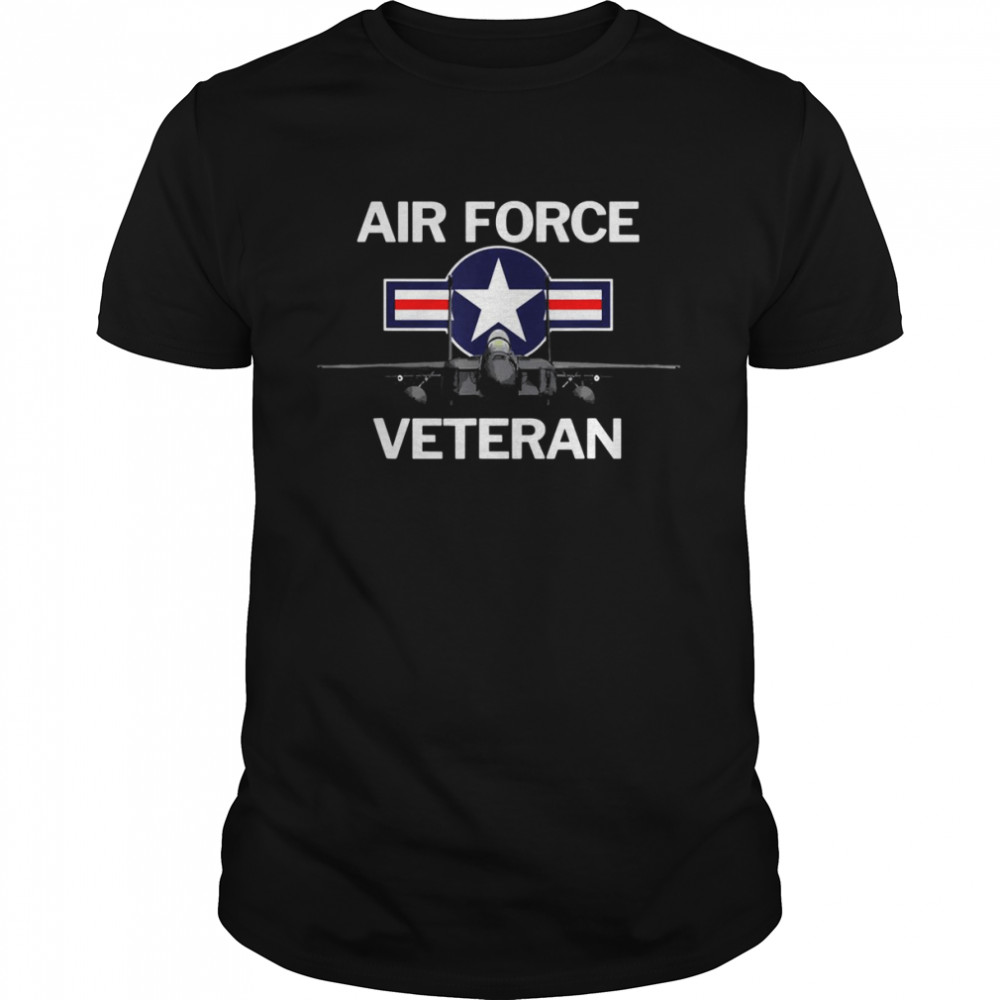 Air Force Veteran With Vintage Roundel And F15 Jet shirt