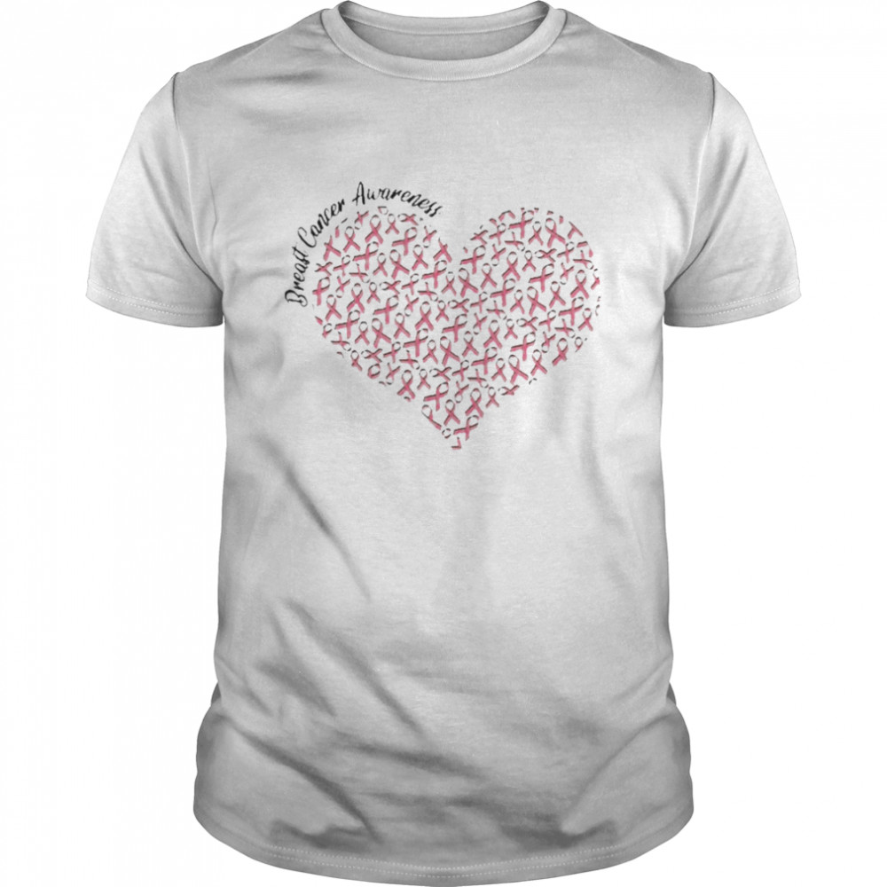 Breast Cancer Awareness Ribbon Pattern Heart Women’s Shirt