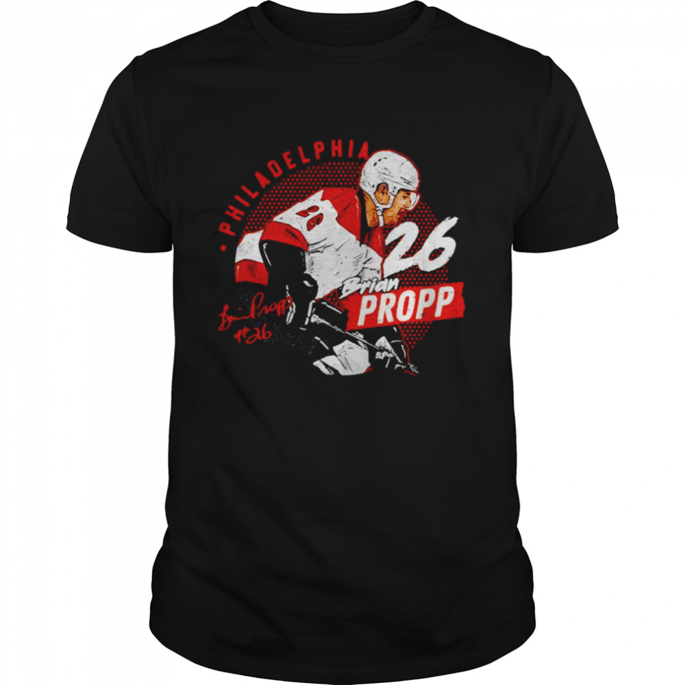 Brian Propp Philadelphia Flyers dots signatures shirt