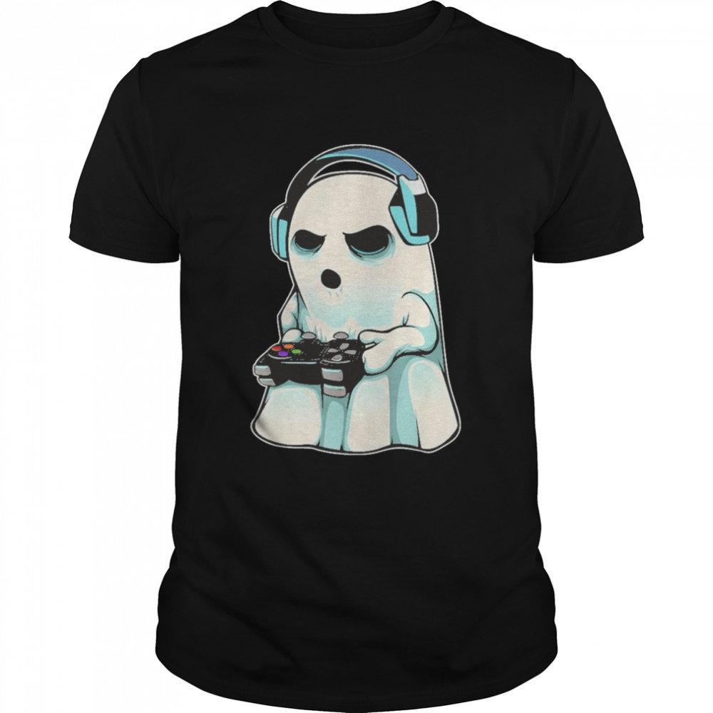 Gamer Ghost Lazy Halloween Costume Cool Video-game Gaming T-Shirt