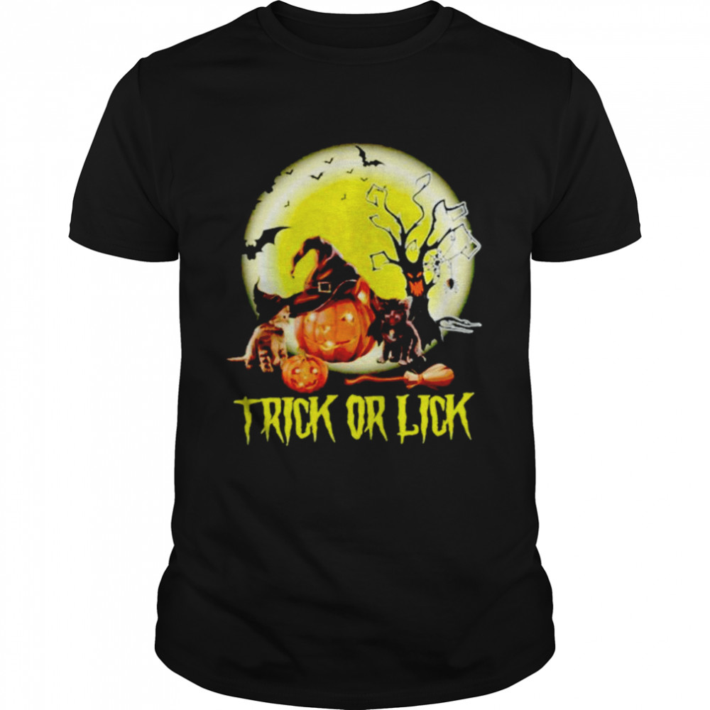 Halloween cat trick or lick shirt