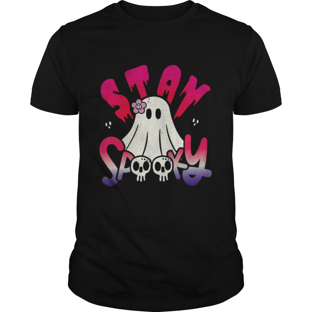 Purple Pink Funny Halloween Stay Spooky shirt