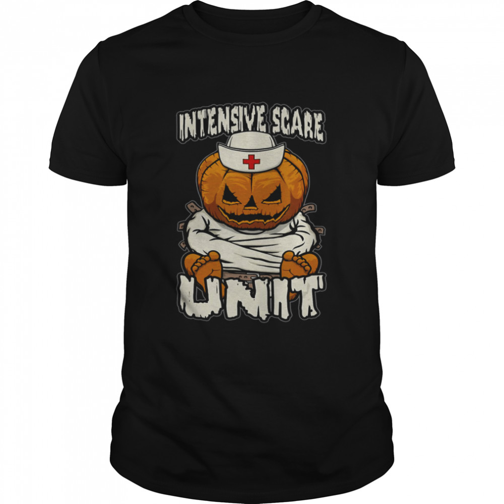 Intensive Scare Unit Icu Nurse Crazy Halloween Pumpkin shirt