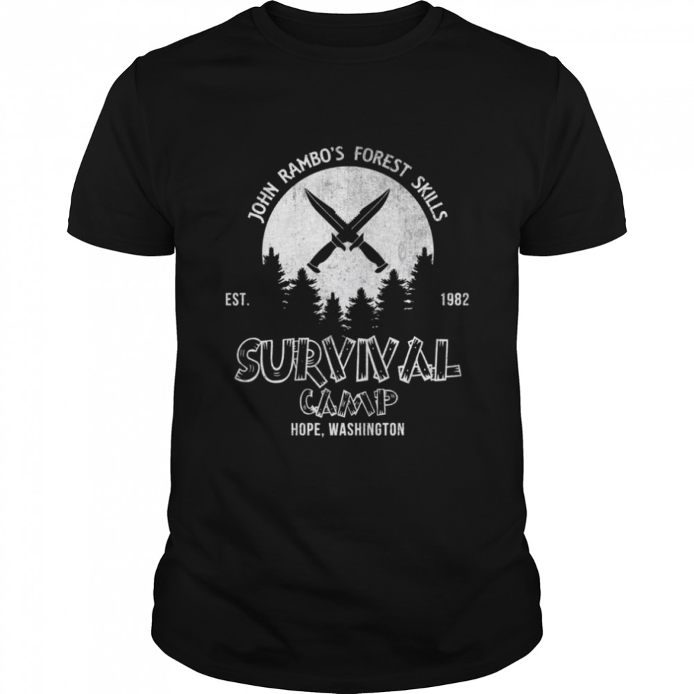John Rambo Forest Skills Survival Camp First Blood shirt