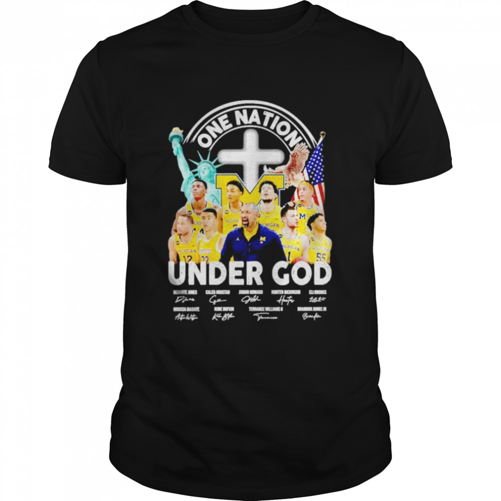 Michigan Wolverines One nation under God signatures T-shirt