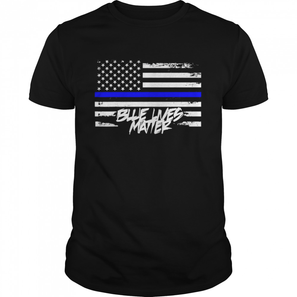 Blue Lives Matter USA Flag vintage shirt