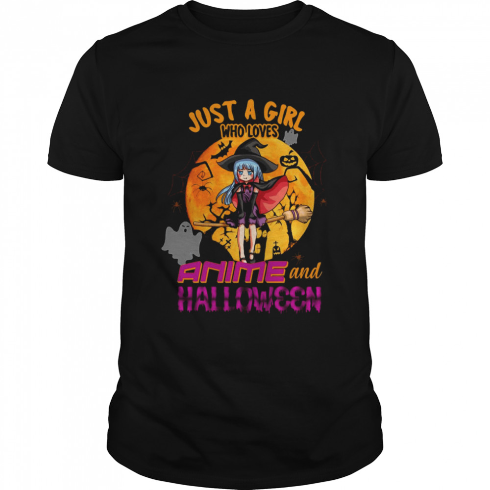 Just A Girl Who Loves Anime And Halloween Witch Pumpkin Essential shirt