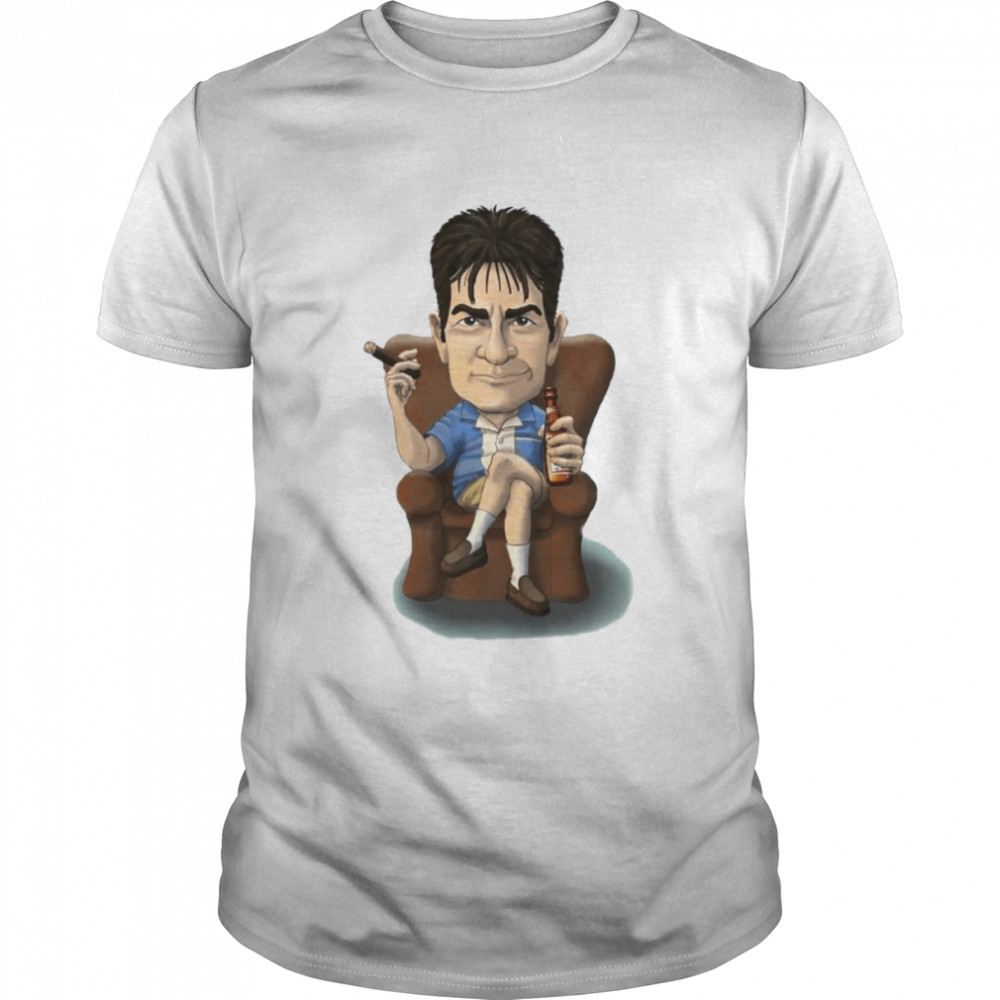 Animated Charlie Sheen Caricature Two And A Half Men shirt