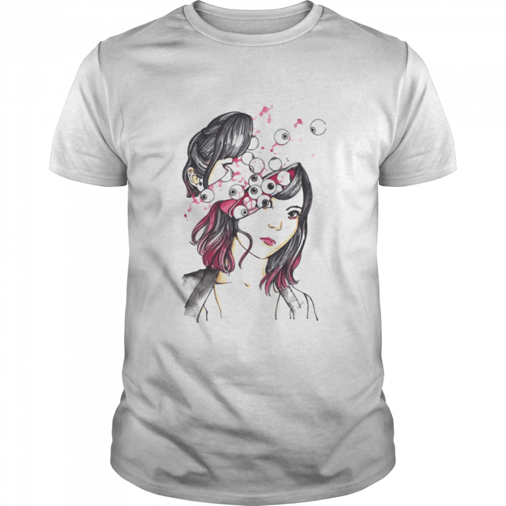 Eyeballs Anime Scarry Horror Halloween Manga shirt