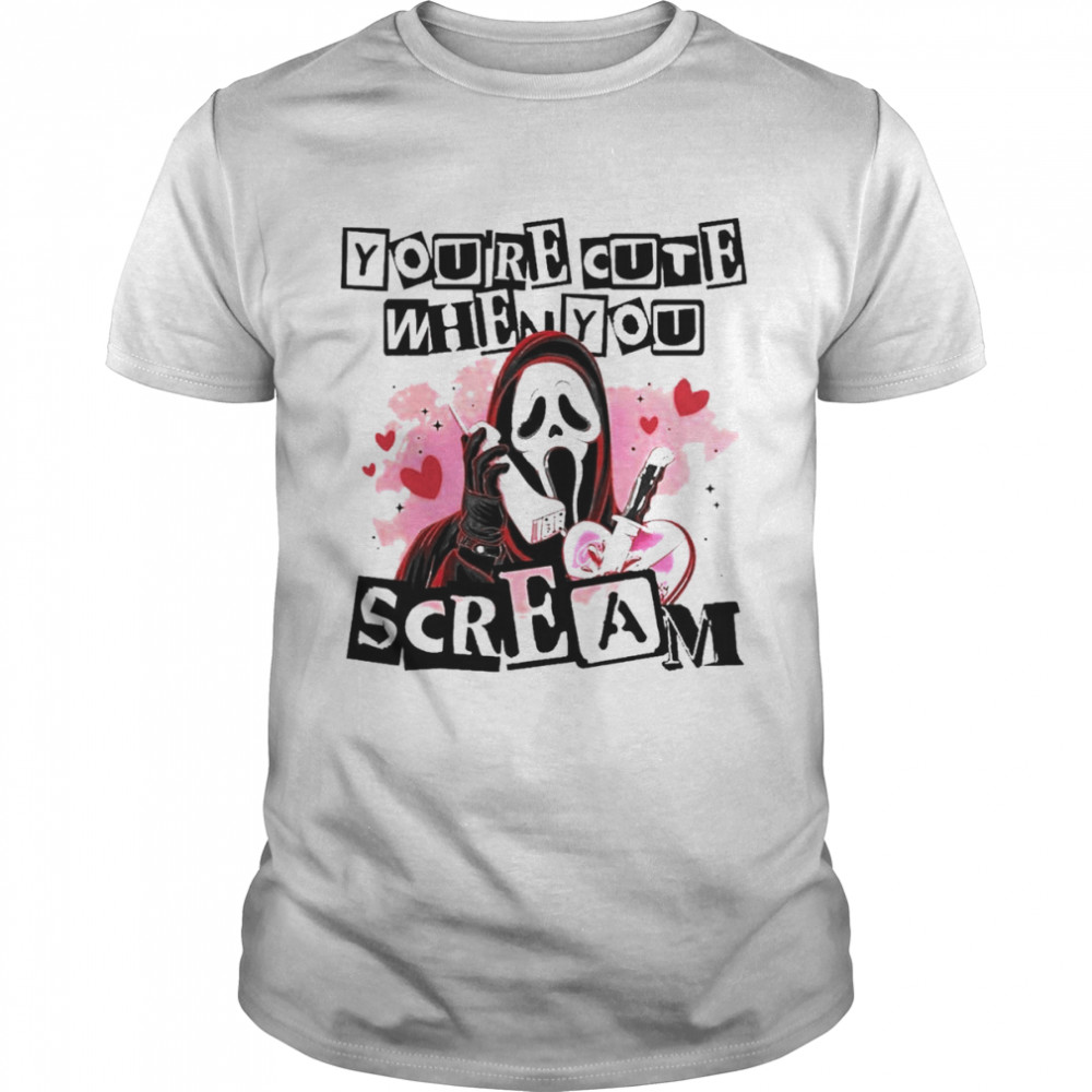 Ghostface You’re Cute When You Scream Halloween Skeleton shirt