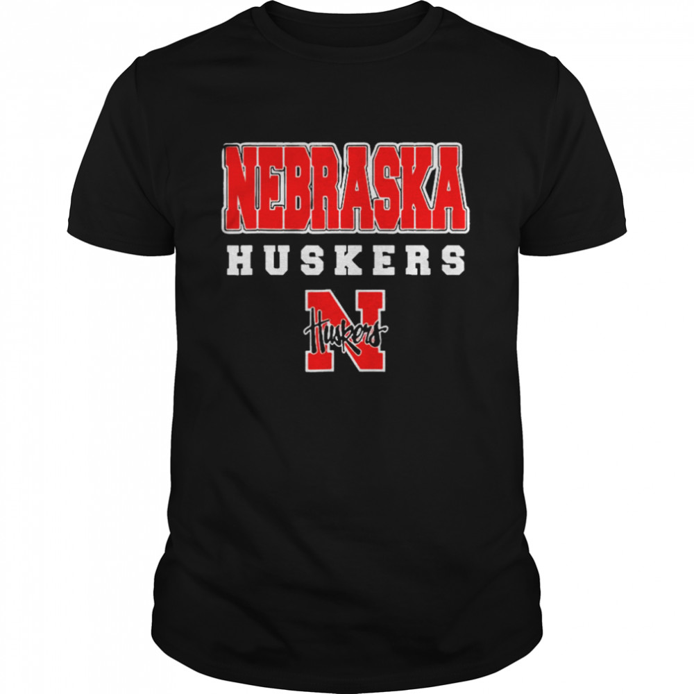 Retro N Nebraska Huskers Black Shirt