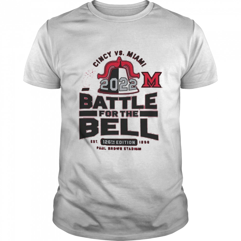 Cincinnati Bearcats vs Miami University RedHawks Champion 2022 Battle For The Victory Bell T-Shirt