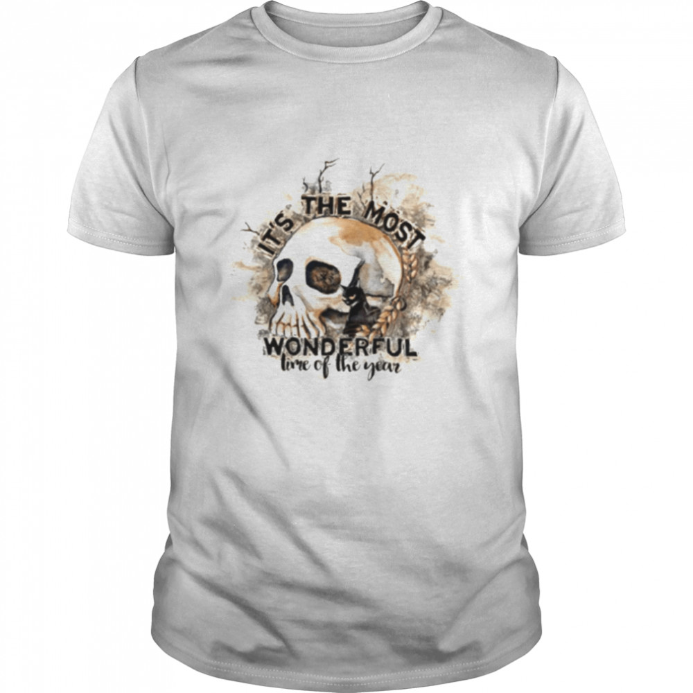 Its The Most Wonderful Time Of The Year Black Cat Pumpkin Spooky Season Fall Halloween shirt