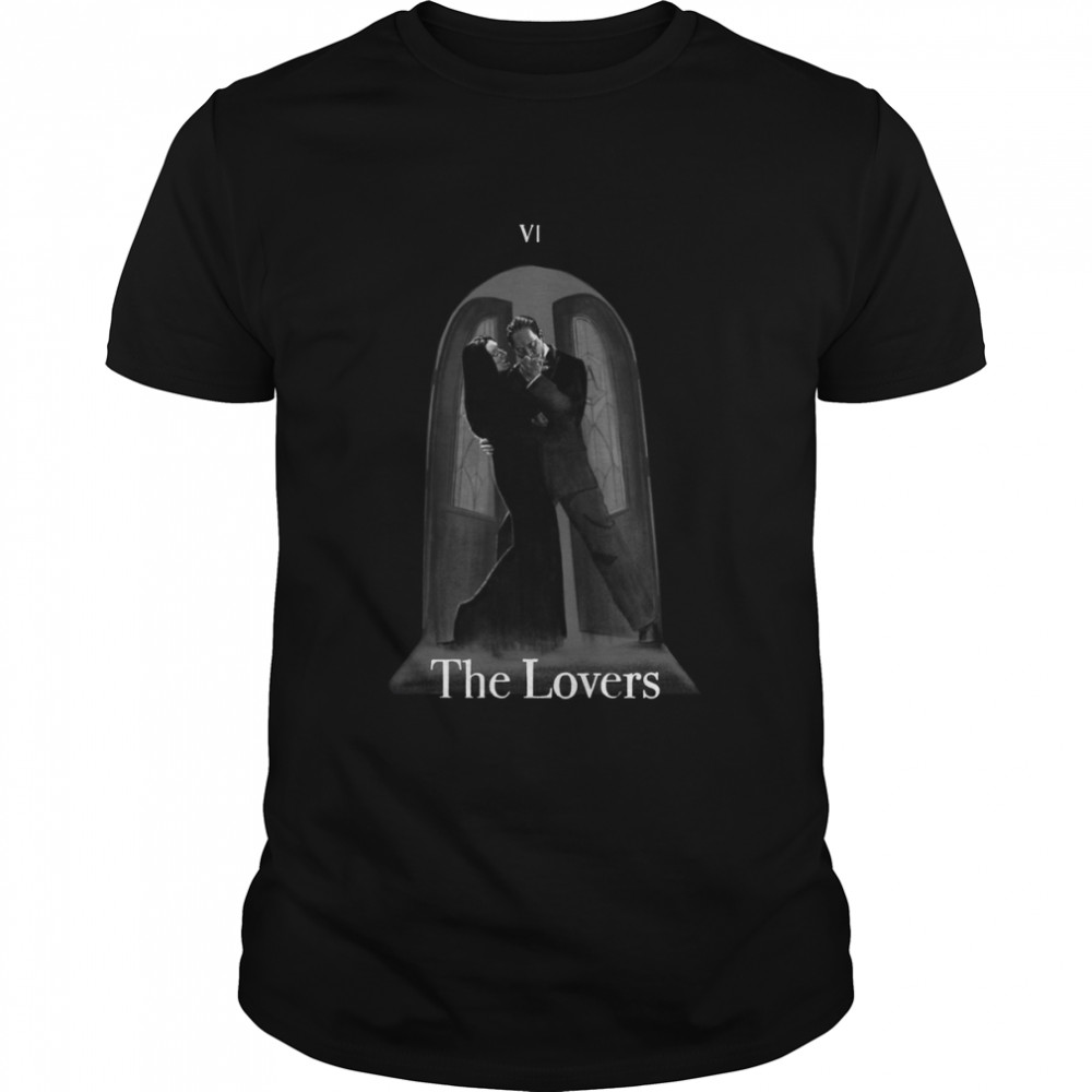 Nerdy Tarot Cards Vi The Lovers Morticia & Gomez Addams shirt